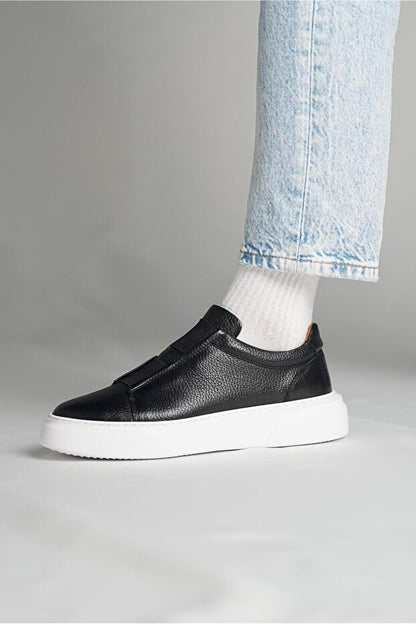 Basket en cuir modèle C1 élastiquées