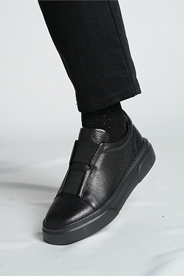Basket en cuir modèle C1 élastiquées