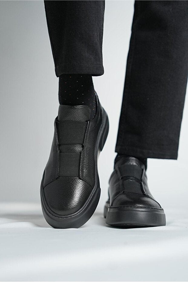 Basket en cuir modèle C1 élastiquées