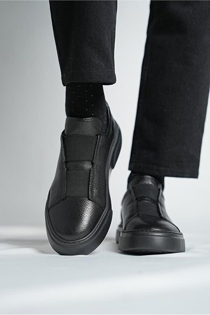 Basket en cuir modèle C1 élastiquées