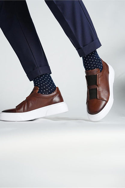 Basket en cuir modèle C1 élastiquées