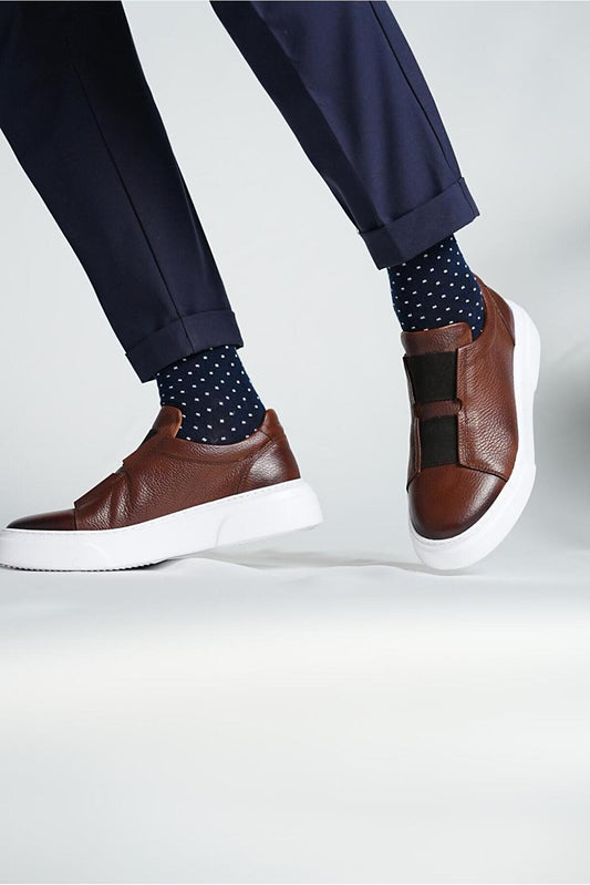 Basket en cuir modèle C1 élastiquées